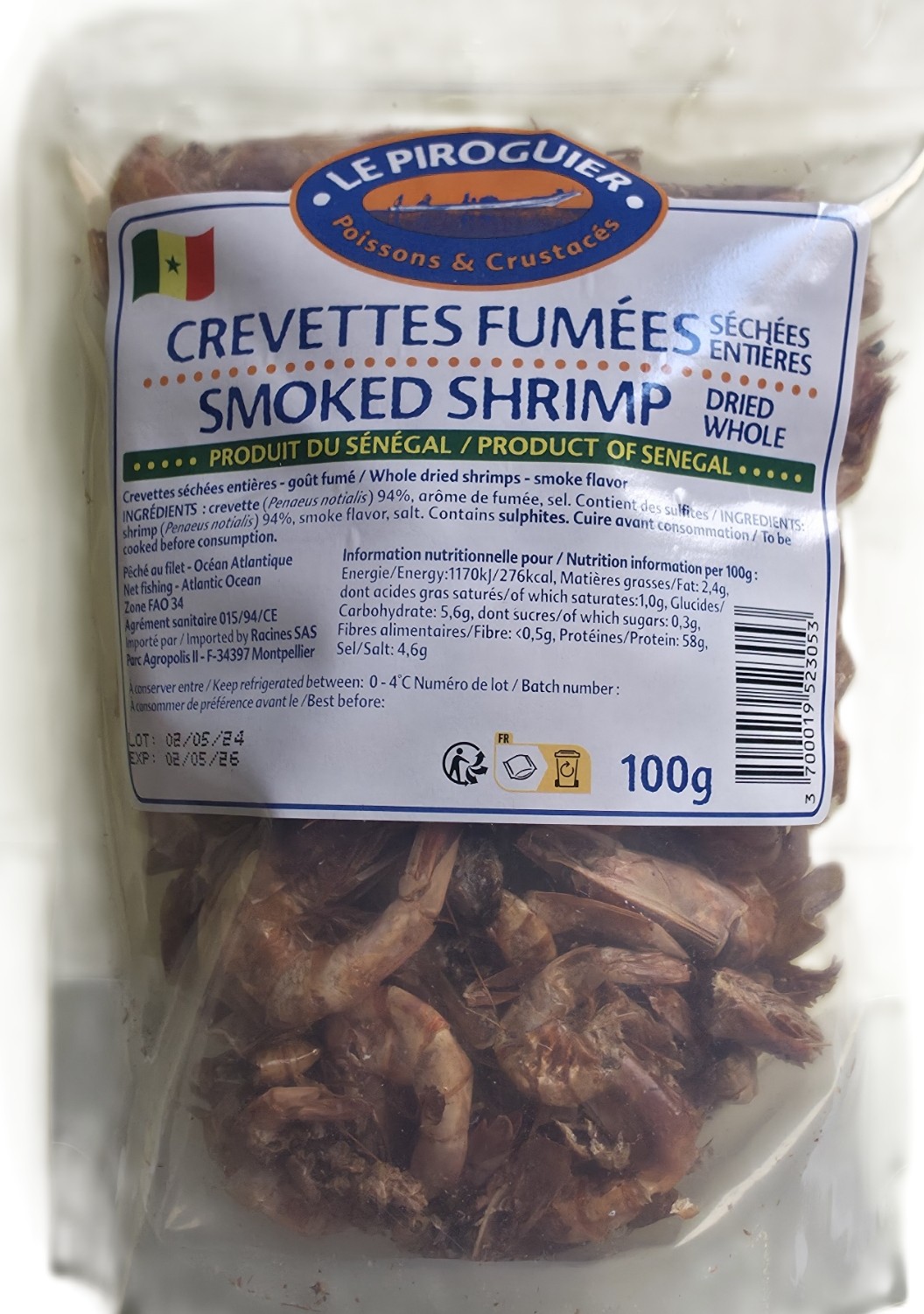 Crevettes Fumée PIROGUIER